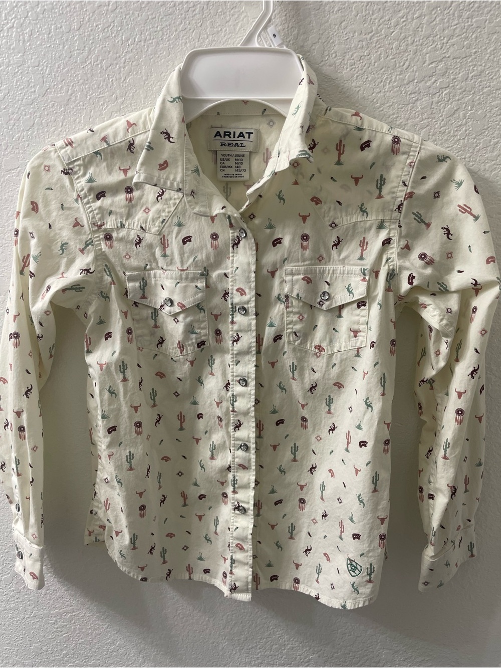 Ariat Cream Western Motif Button-Down Shirt